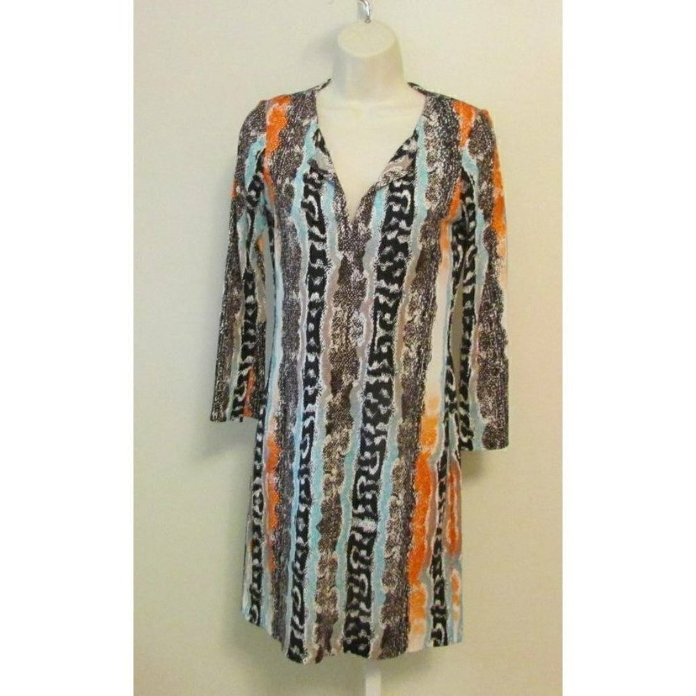 DVF Diane von Furstenberg New Reina Two Oasis Snake Multi Tunic dress silk new 0